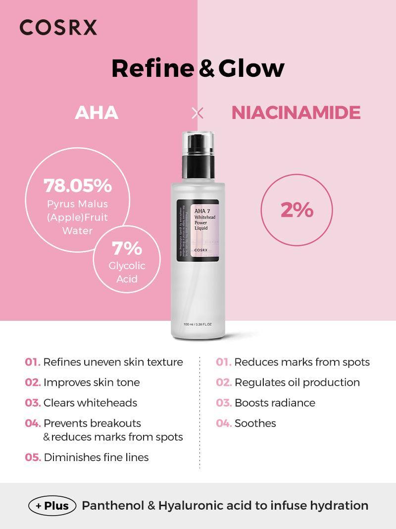 refine and glow with COSRX AHA 7 Whitehead Power Liquid