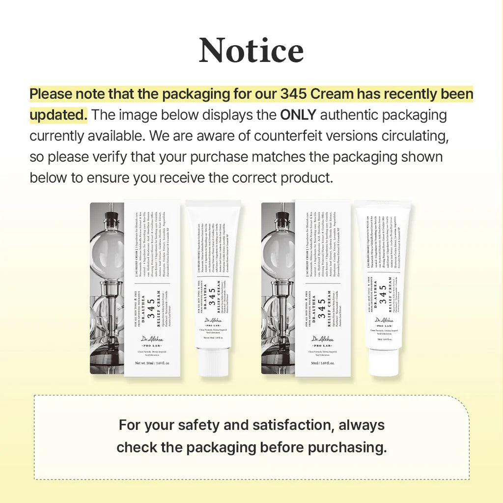 Notice Dr Althea 345 Relief Cream