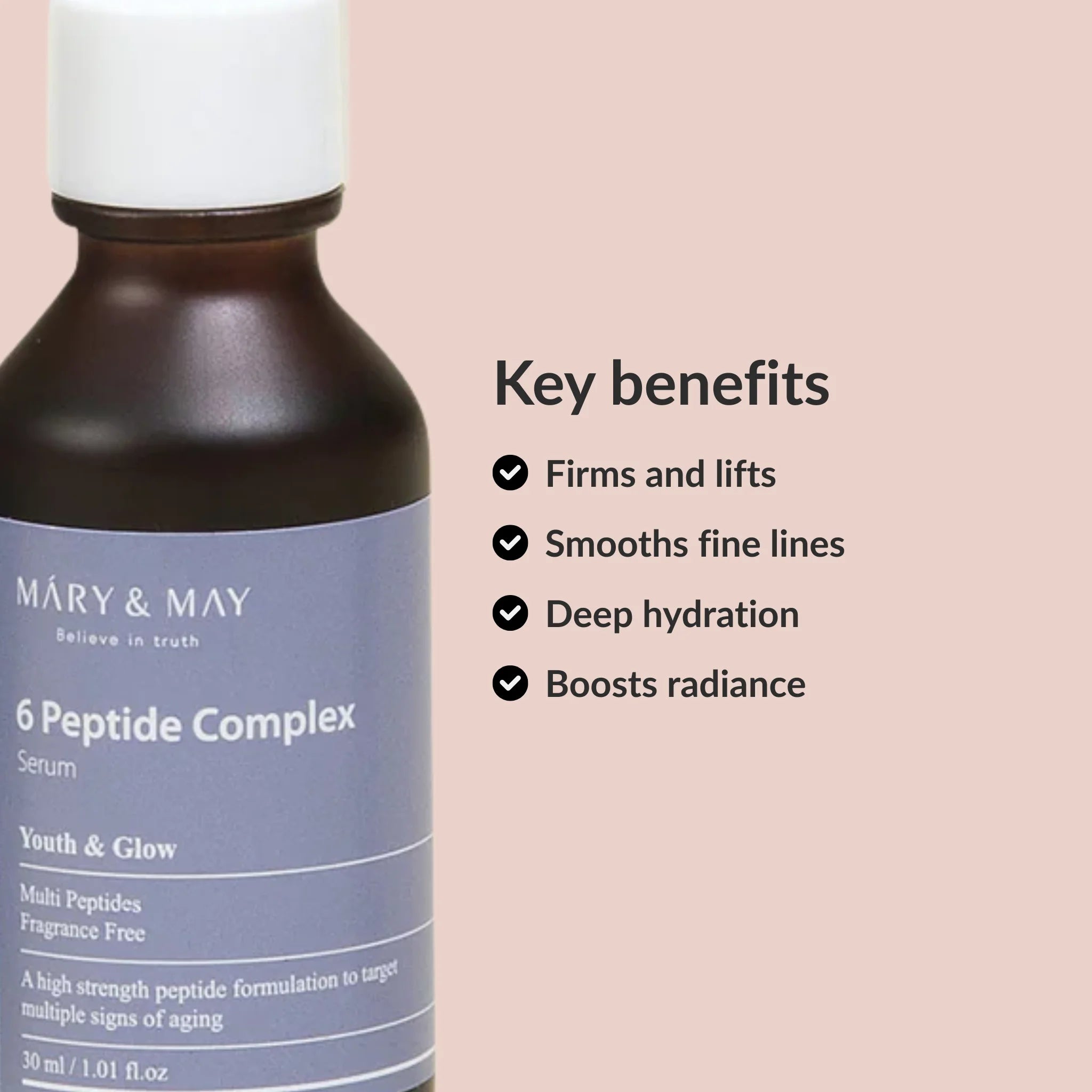 Benefits  Mary and May 6 Peptide Complex Serum
