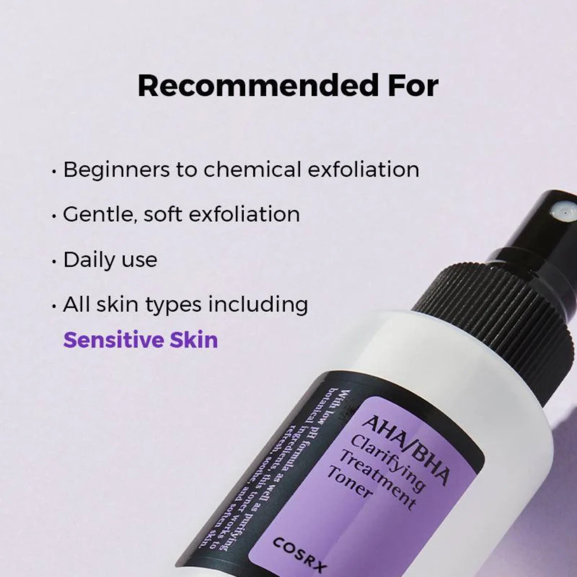 COSRX AHA/BHA Clarifying Treatment Toner recommended