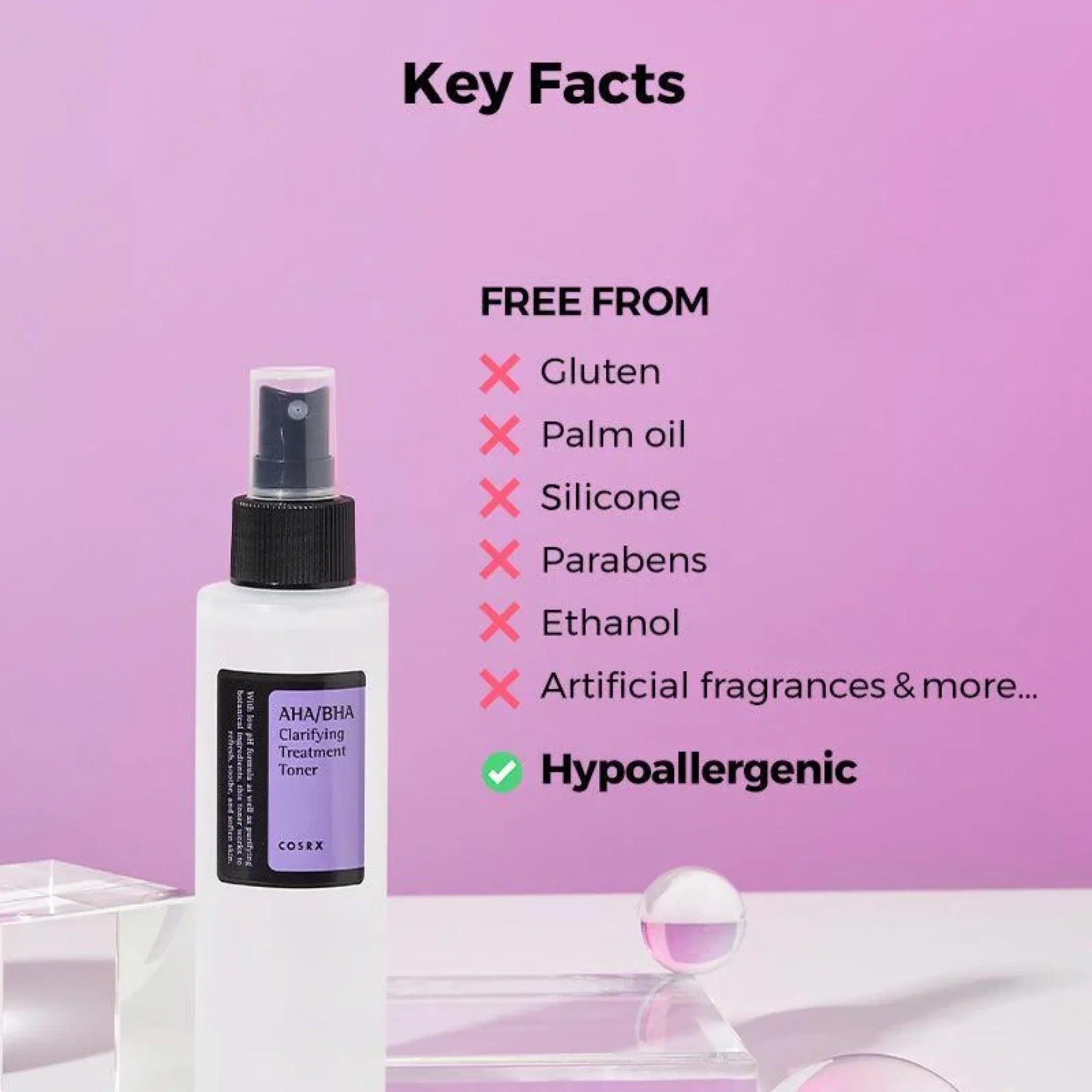 COSRX AHA/BHA Clarifying Treatment Toner key facts