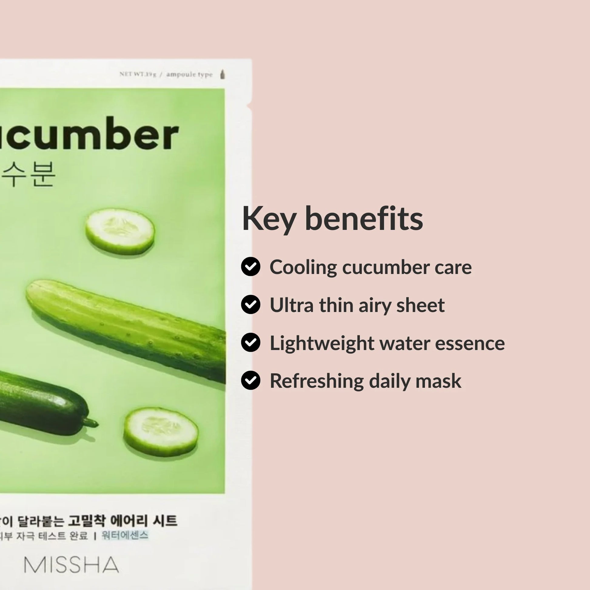 Benefits MISSHA Airy Fit Sheet Mask Cucumber