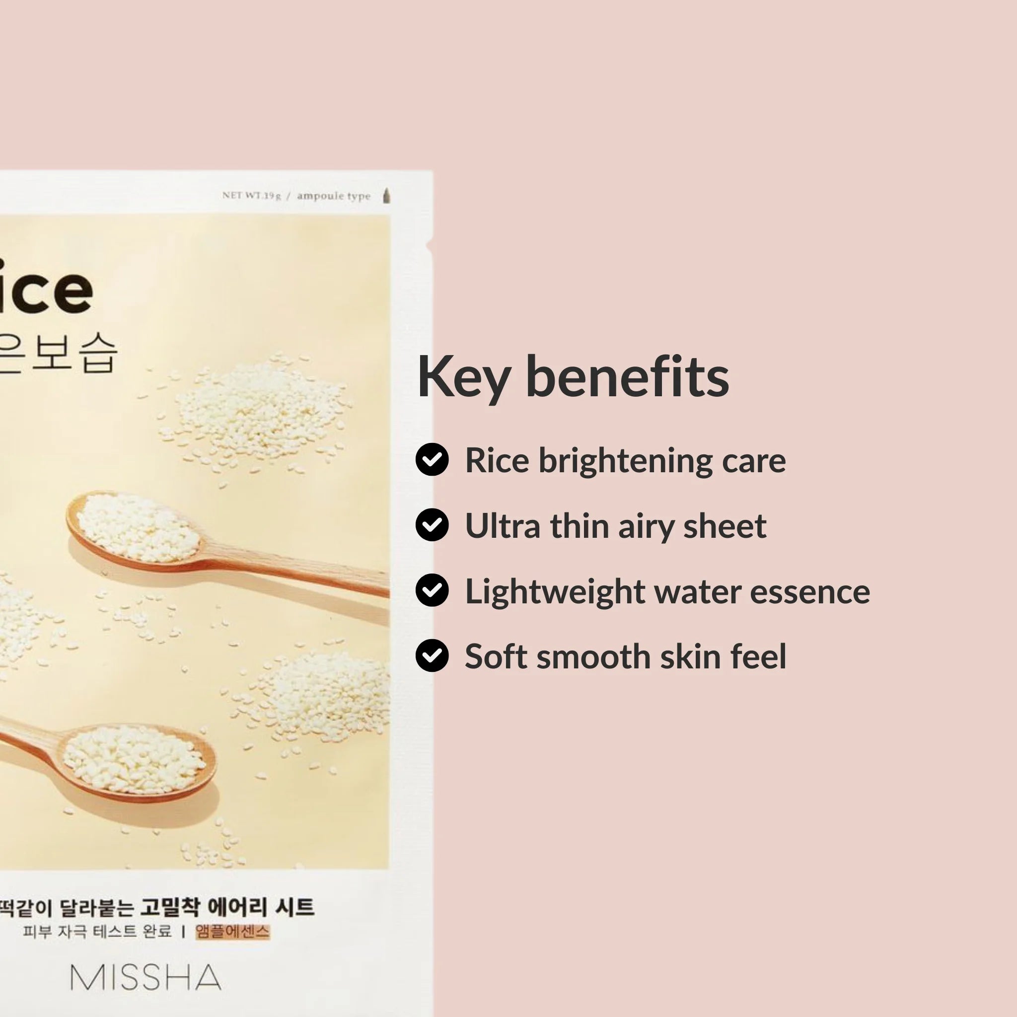Benefits MISSHA Airy Fit Sheet Mask Rice