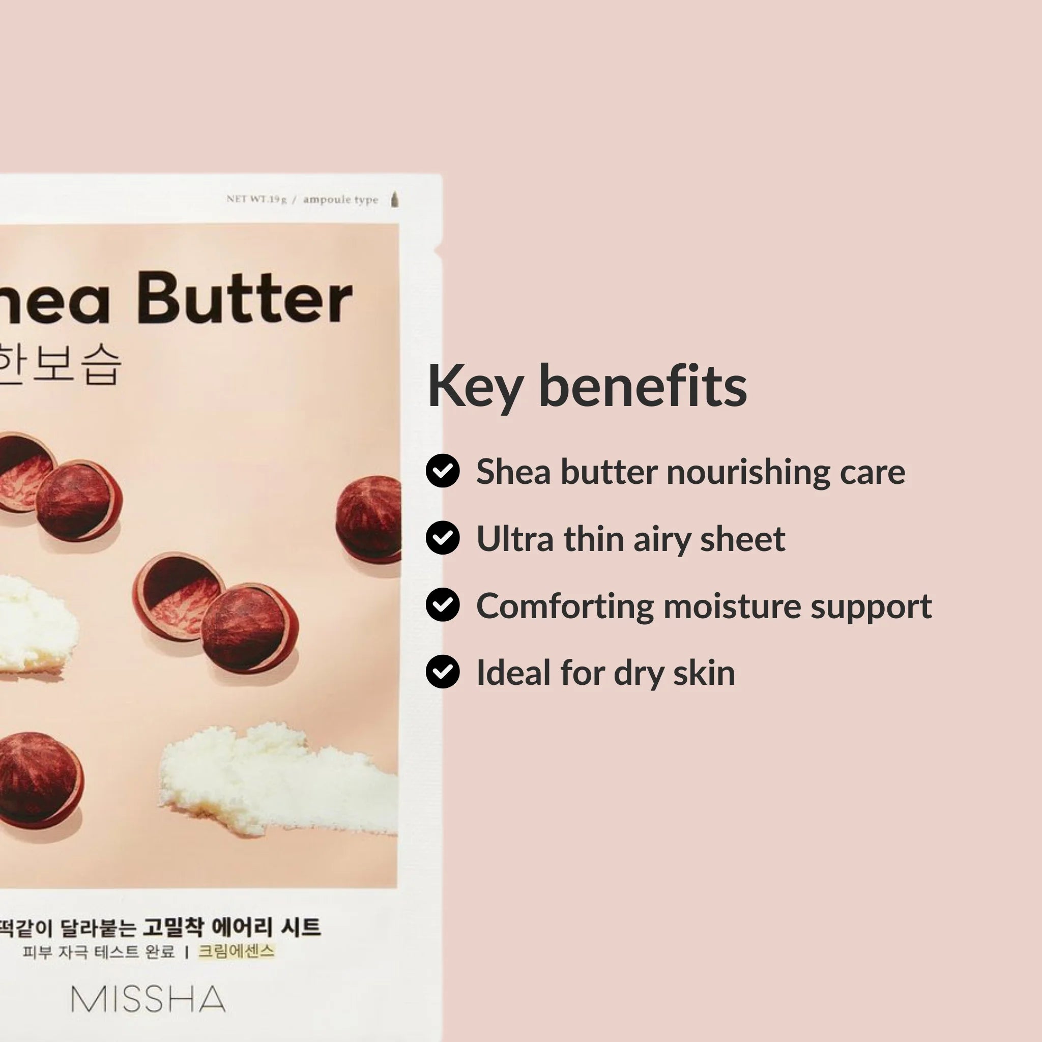 Benefits MISSHA Airy Fit Sheet Mask Shea Butter