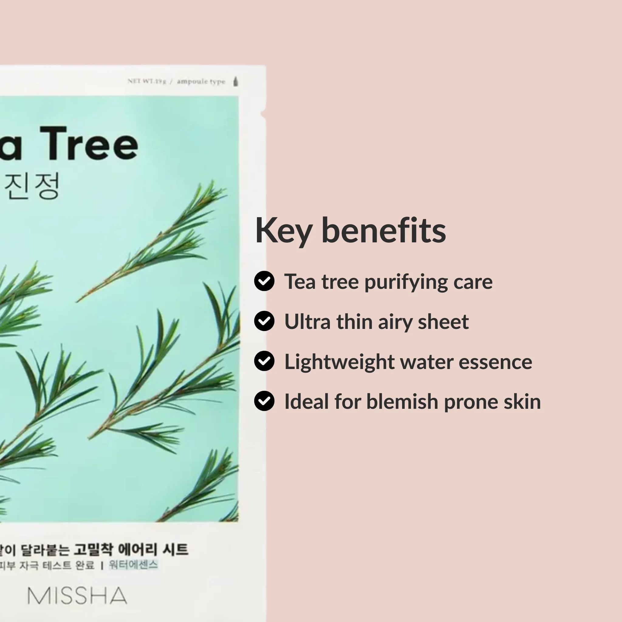 Benefits MISSHA Airy Fit Sheet Mask Tea Tree