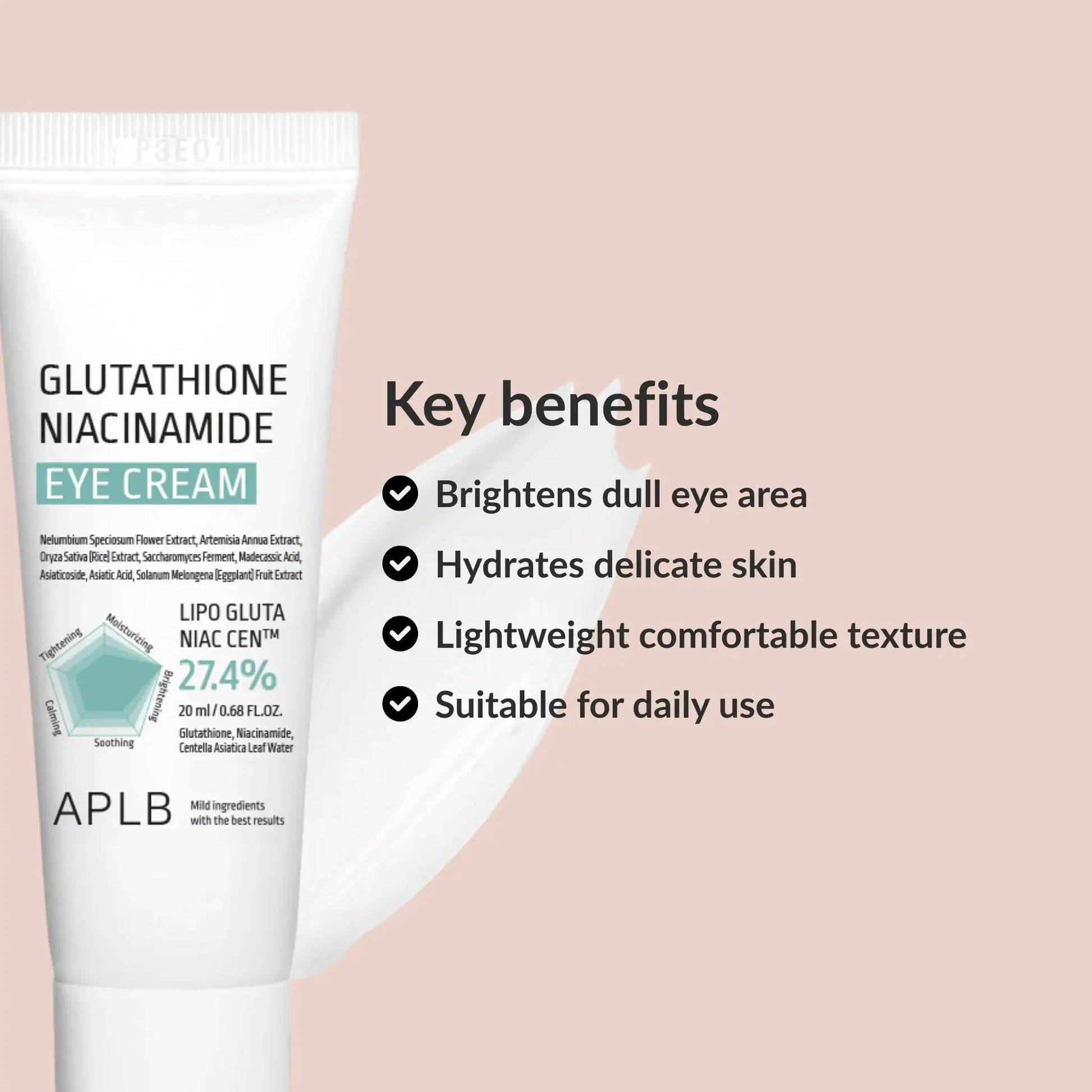 Benefits APLB Glutathione Niacinamide Eye Cream