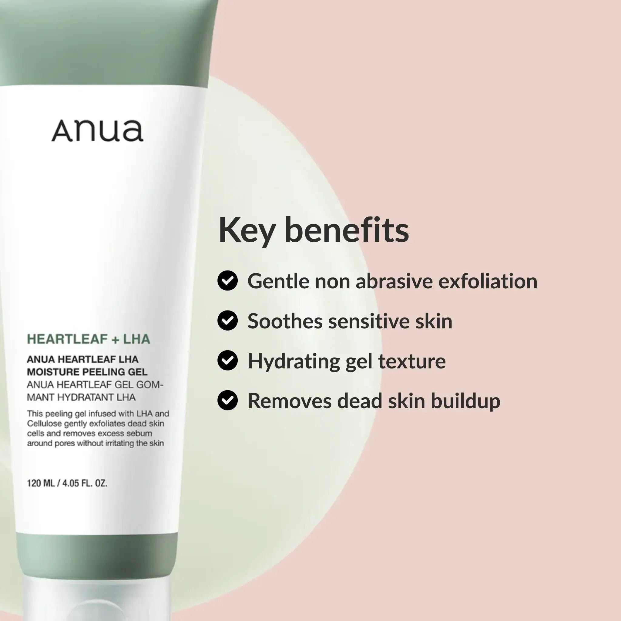 Key benefits - Anua Heartleaf LHA Moisture Peeling Gel