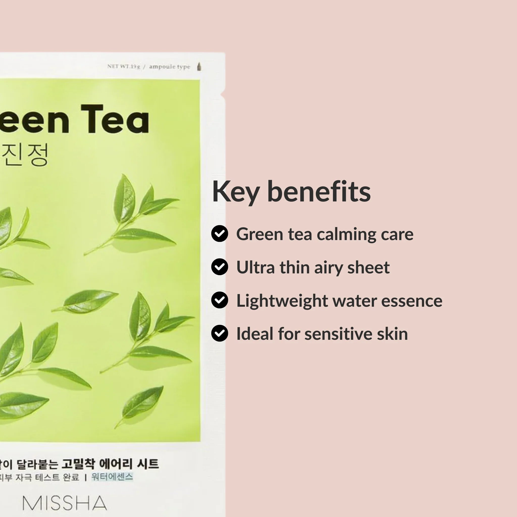 Benefits MISSHA Airy Fit Sheet Mask Green Tea