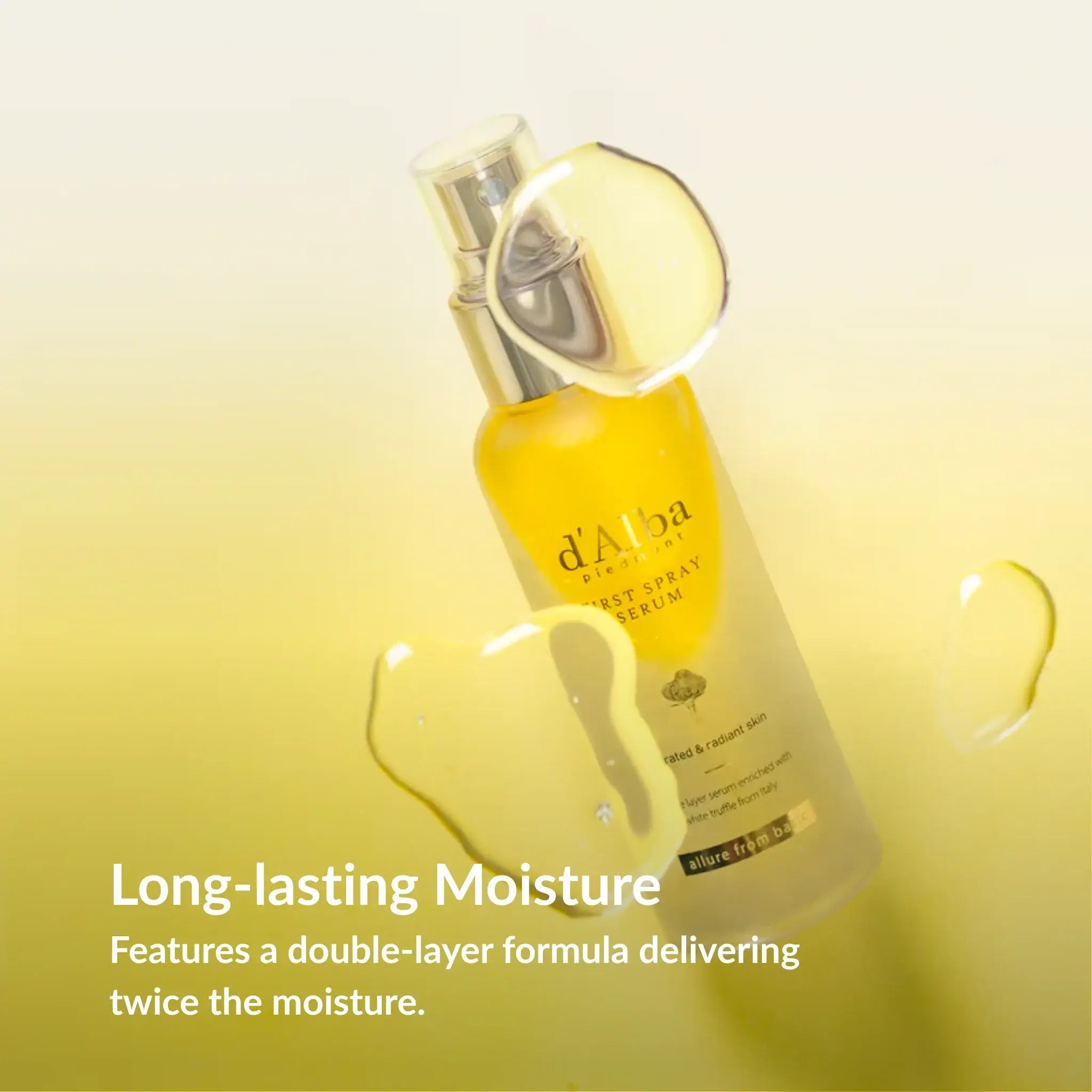 Long lasting moisture with the d'Alba White Truffle First Spray Serum